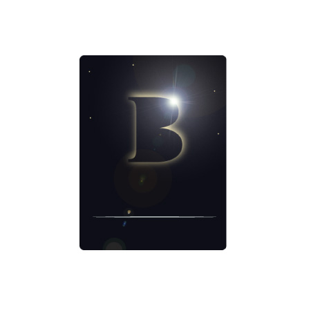 「B」を元に、日食をモチーフにしたロゴマーク
