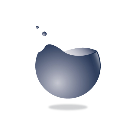 水がたまっている球体から、あふれそうになっているシーンをシンボライズしたロゴマーク