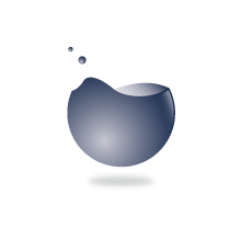 水がたまっている球体から、あふれそうになっているシーンをシンボライズしたロゴマーク