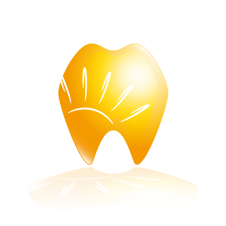 歯医者をイメージした、元気に光り輝くロゴマーク