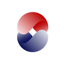 韓国の国旗をモチーフにした立体的ロゴマーク