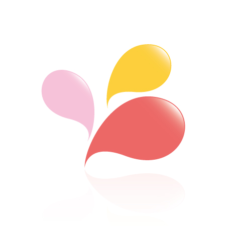 神戸市ロゴマーク制作 アクアスタイル 3色の水滴のような形をかたどった 躍動感があるかわいいロゴマーク